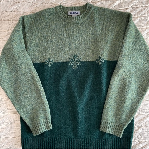 VTG Old Navy Wool Knit Forest Green Sweater, Size L - Picture 4 of 9